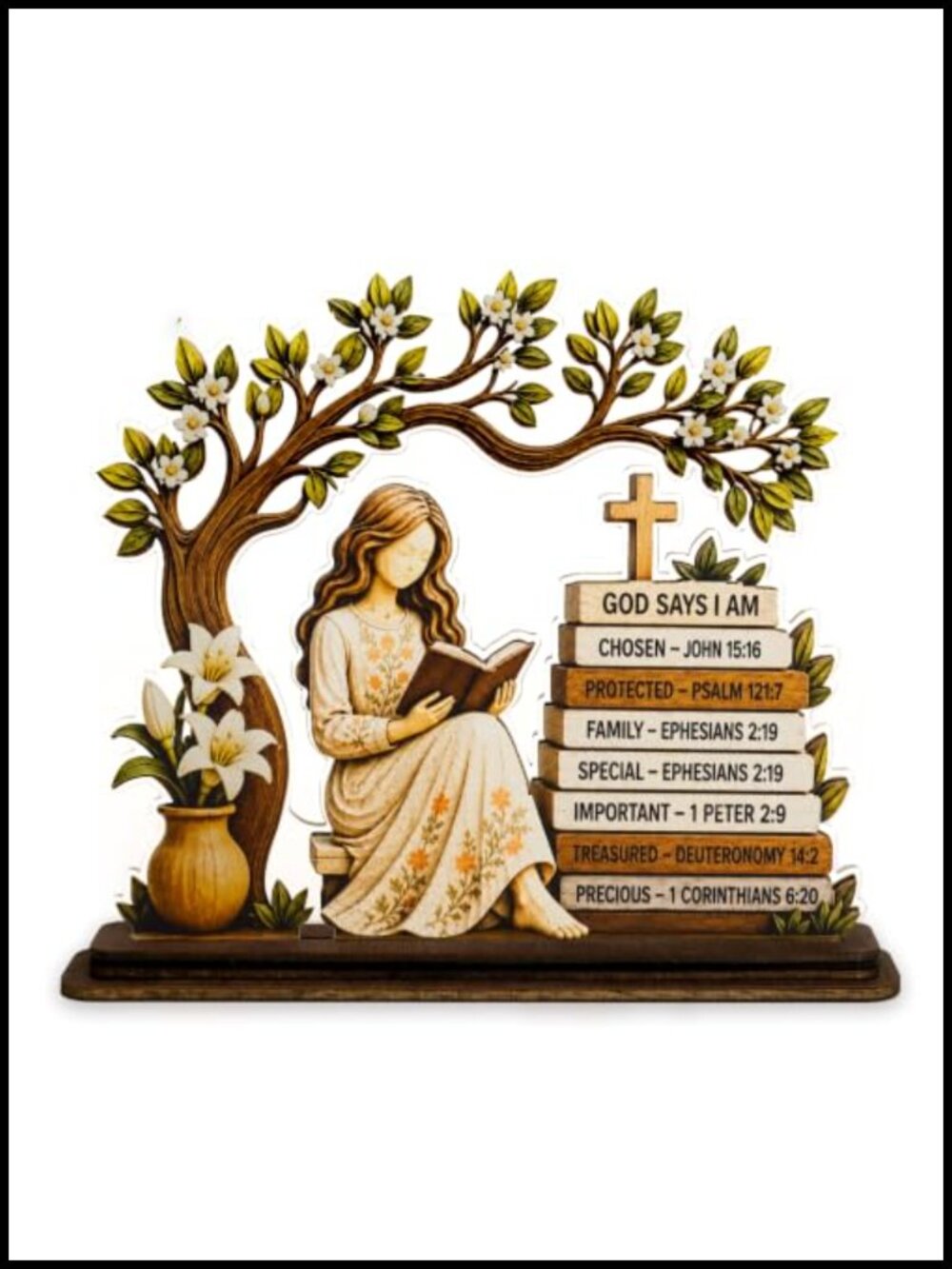 Wooden Christian Decor God Says You Are Religious Tabletop Plaque